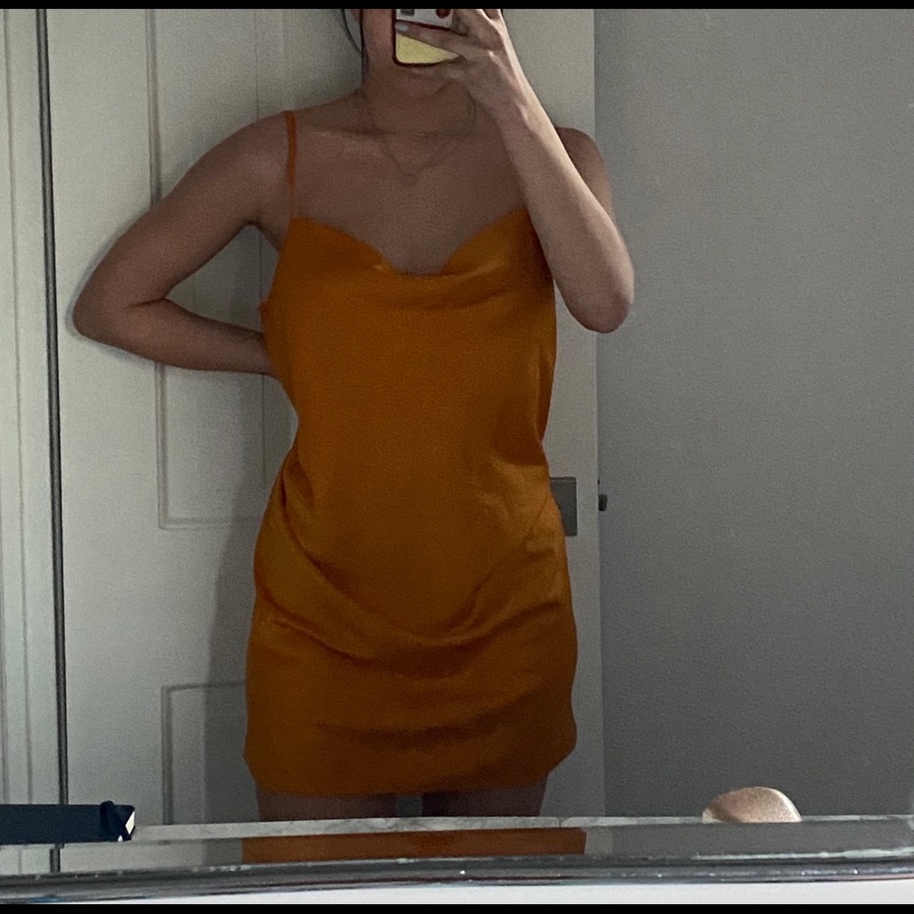 Miss guided summer dress orange